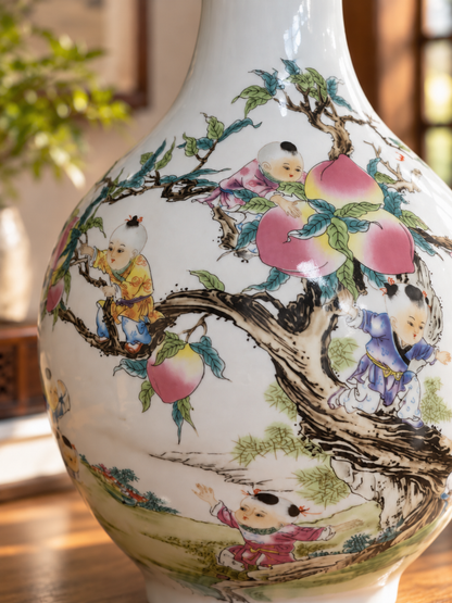 Traditional Ceramic Decorative Vase- Reaching of Longevity
