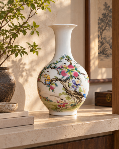 Traditional Ceramic Decorative Vase- Reaching of Longevity