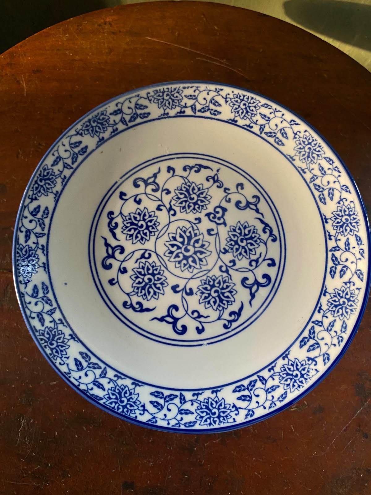 Blue & White Floral Ceramic Pedestal Stand