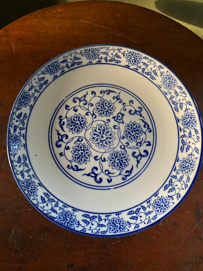 Blue & White Floral Ceramic Pedestal Stand