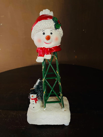 Battery-operated light-up Christmas snowman decoration for home