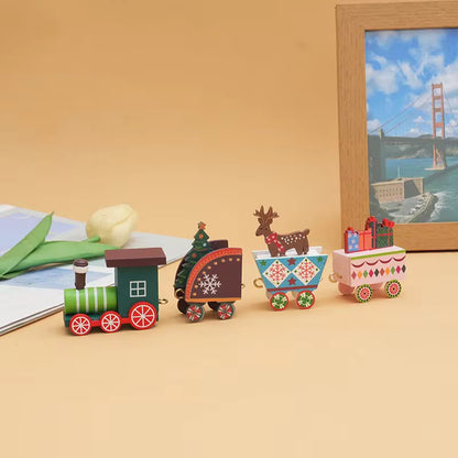 Wooden Christmas Train Decorative Set