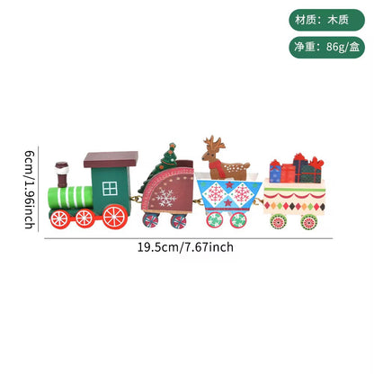 Wooden Christmas Train Decorative Set