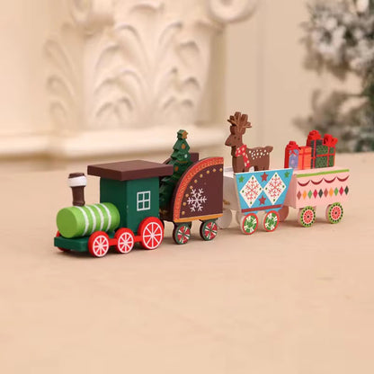 Wooden Christmas Train Decorative Set