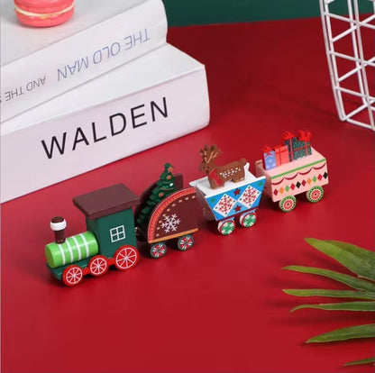 Wooden Christmas Train Decorative Set