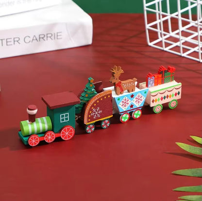 Wooden Christmas Train Decorative Set