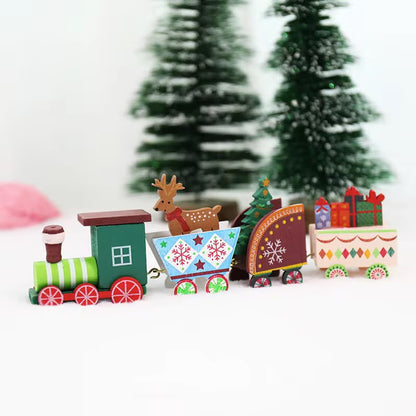 Wooden Christmas Train Decorative Set