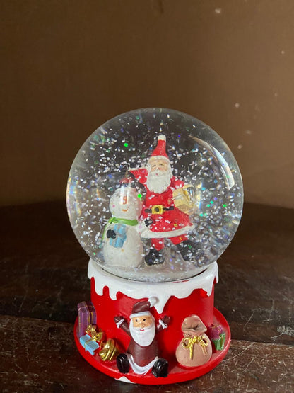 Christmas Snow Globe with Santa & Snowman
