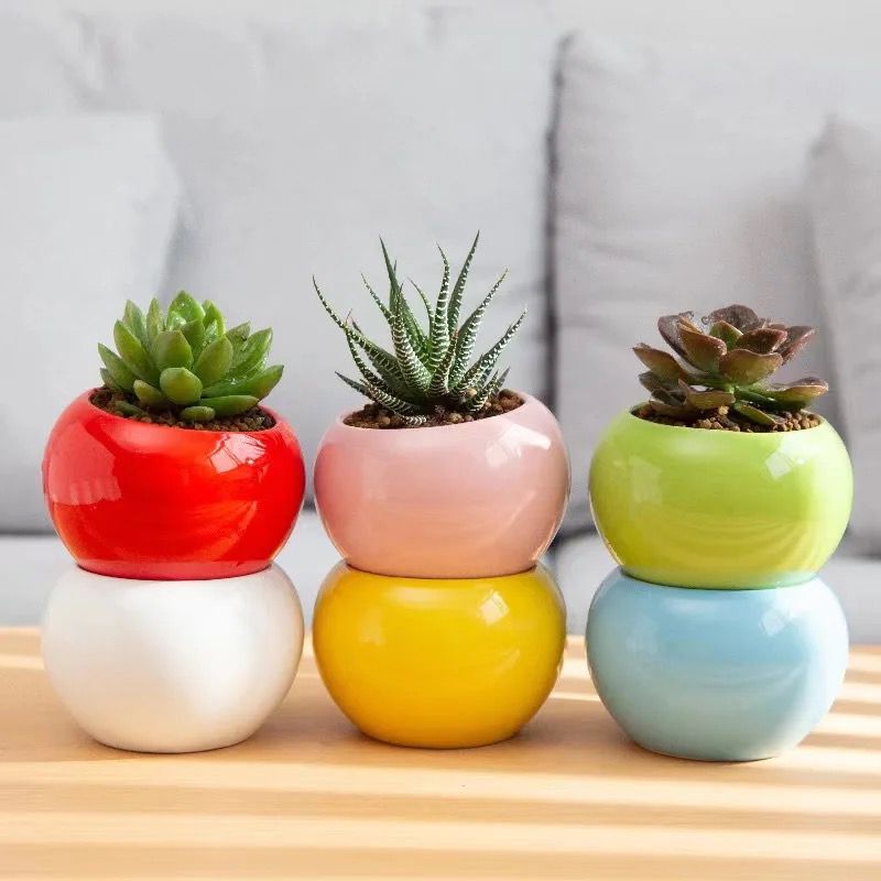 Glazing ceramic planter combo offer(set of 10 different colors)