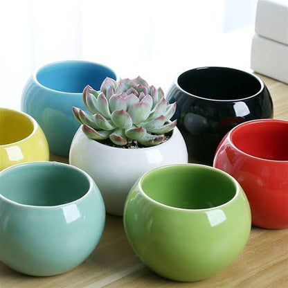 Glazing ceramic planter combo offer(set of 10 different colors)