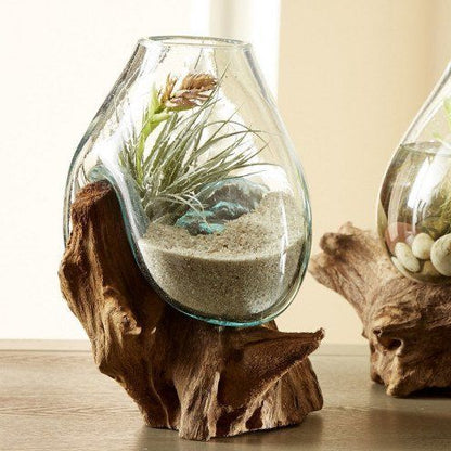 Molten Glass on teak Driftwood-wavecrest large