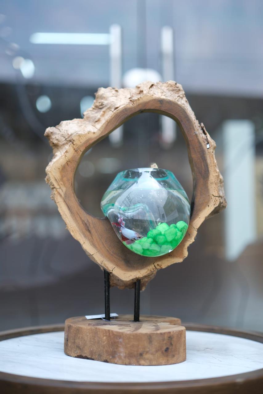 Molten Glass on teak Driftwood-Archflow