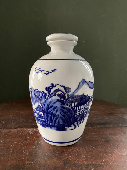 Imported Blue & White Chinese Porcelain Vase | Decorative Oriental Ceramic Flower Vase | Chinoiserie Home Decor