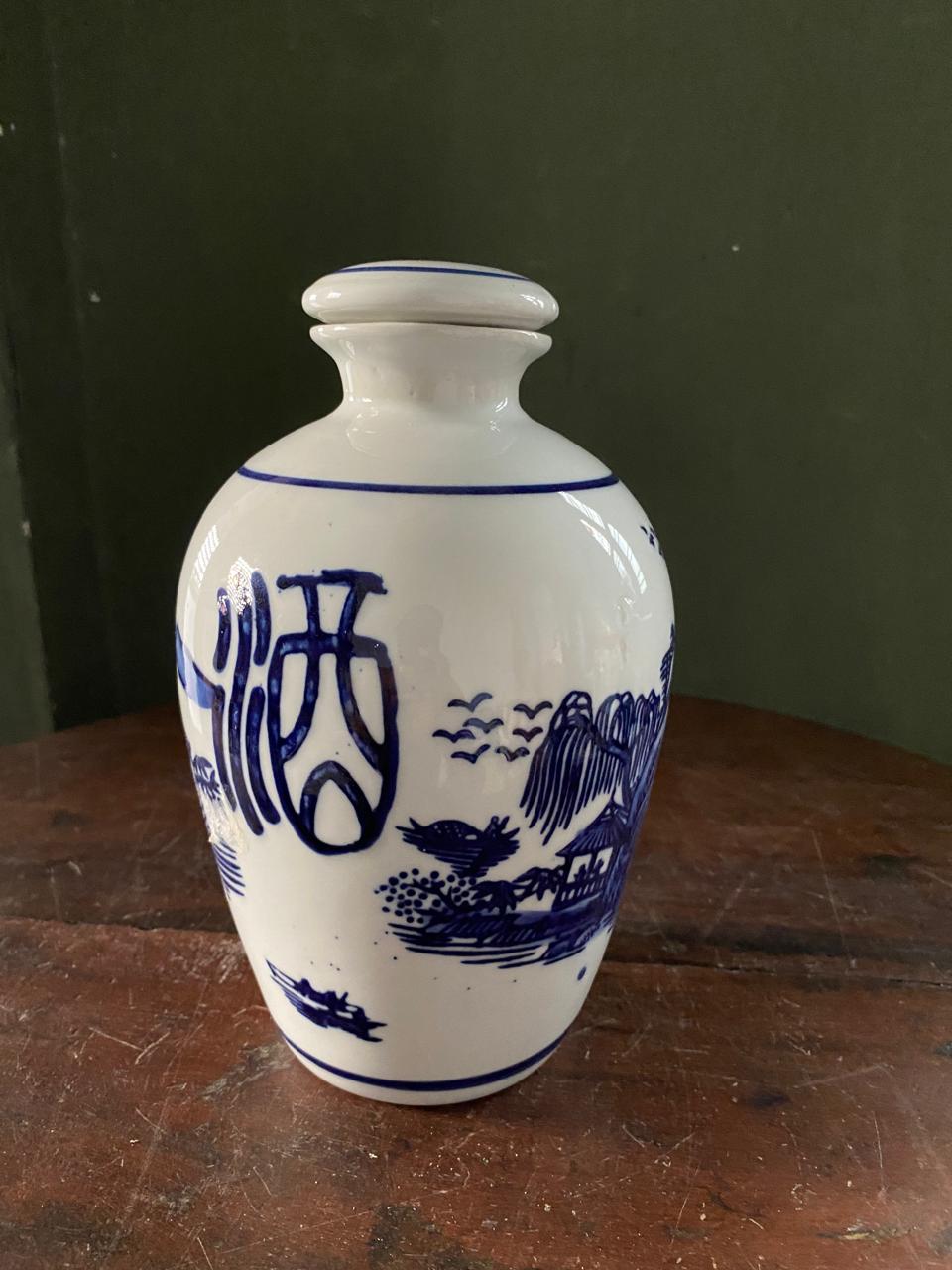 Imported Blue & White Chinese Porcelain Vase | Decorative Oriental Ceramic Flower Vase | Chinoiserie Home Decor