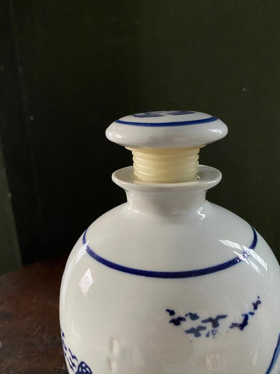 Imported Blue & White Chinese Porcelain Vase | Decorative Oriental Ceramic Flower Vase | Chinoiserie Home Decor