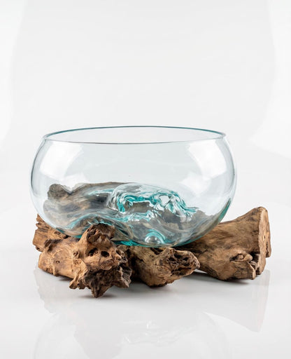 Molten Glass on  Driftwood-Oceanbowl(large)