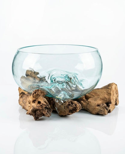 Molten Glass on  Driftwood-Oceanbowl(large)