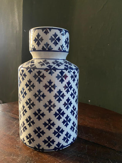 imported ceramic Decorative Luxury Blue White Chinese home decor Flower Vase