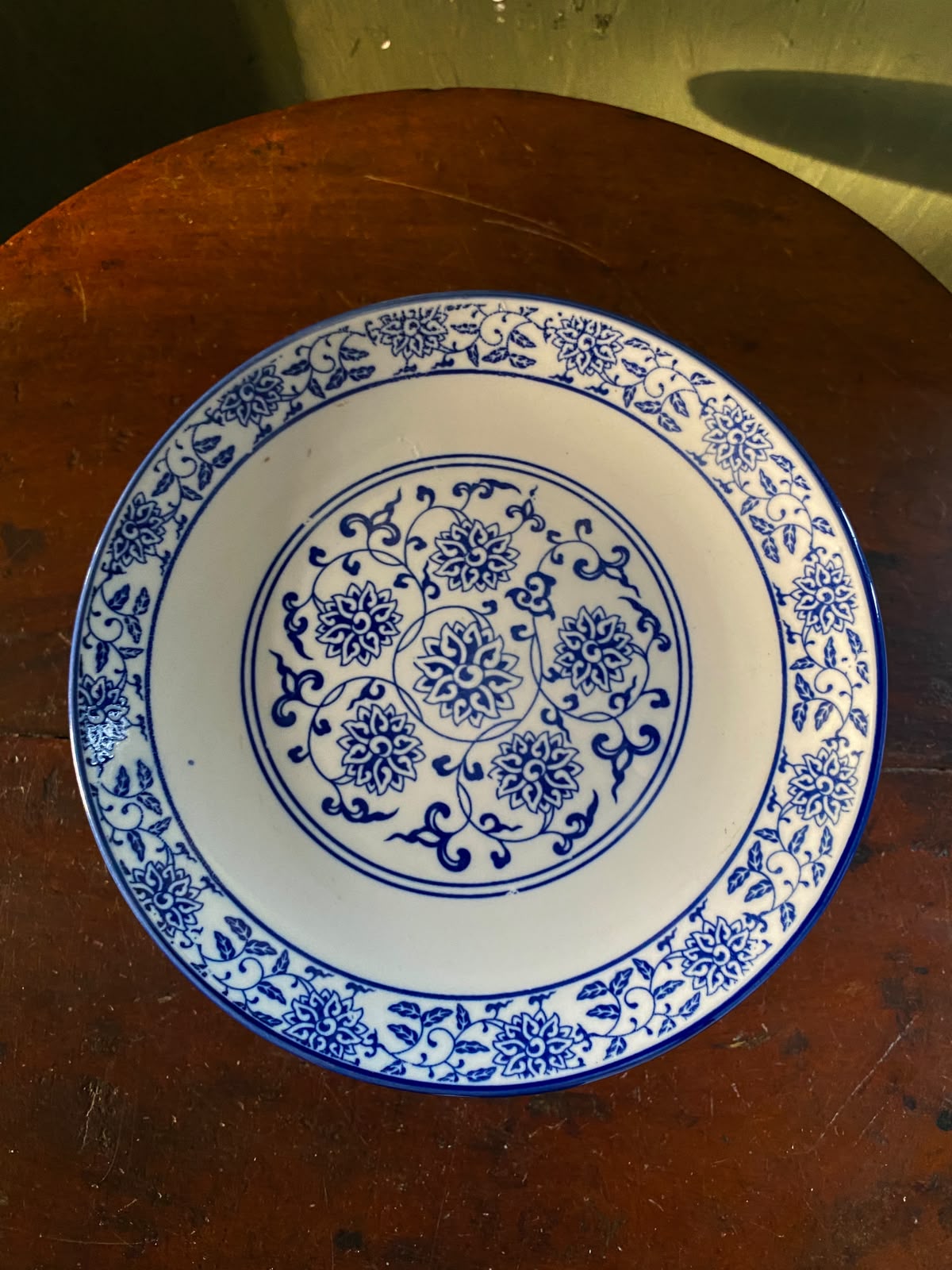 Blue & White Floral Ceramic Pedestal Stand